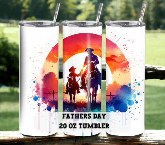 Horse Fathers Day 20 oz Skinny Tumbler with Straw - Stainless Steel, Eco-Friendly, Reusable Metal Straw - Lid Drink Drinkware Water Bottles