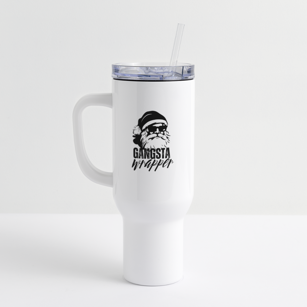 Gangsta Wrapper 40 oz Travel Tumbler - white