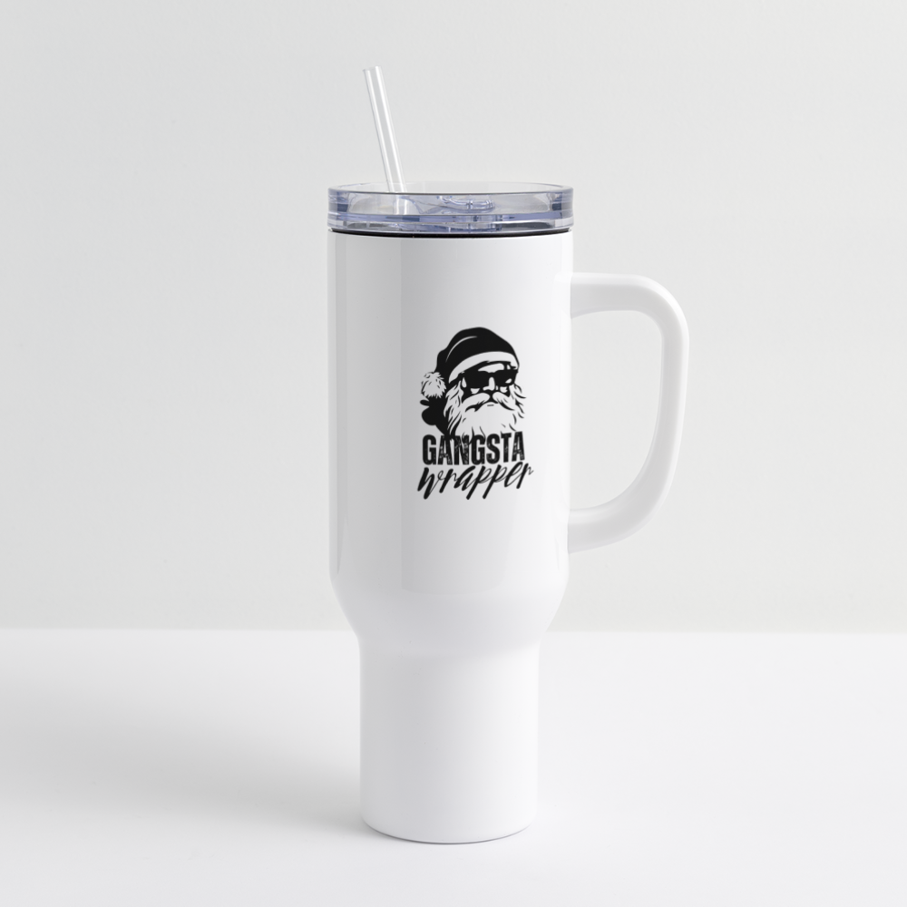 Gangsta Wrapper 40 oz Travel Tumbler - white