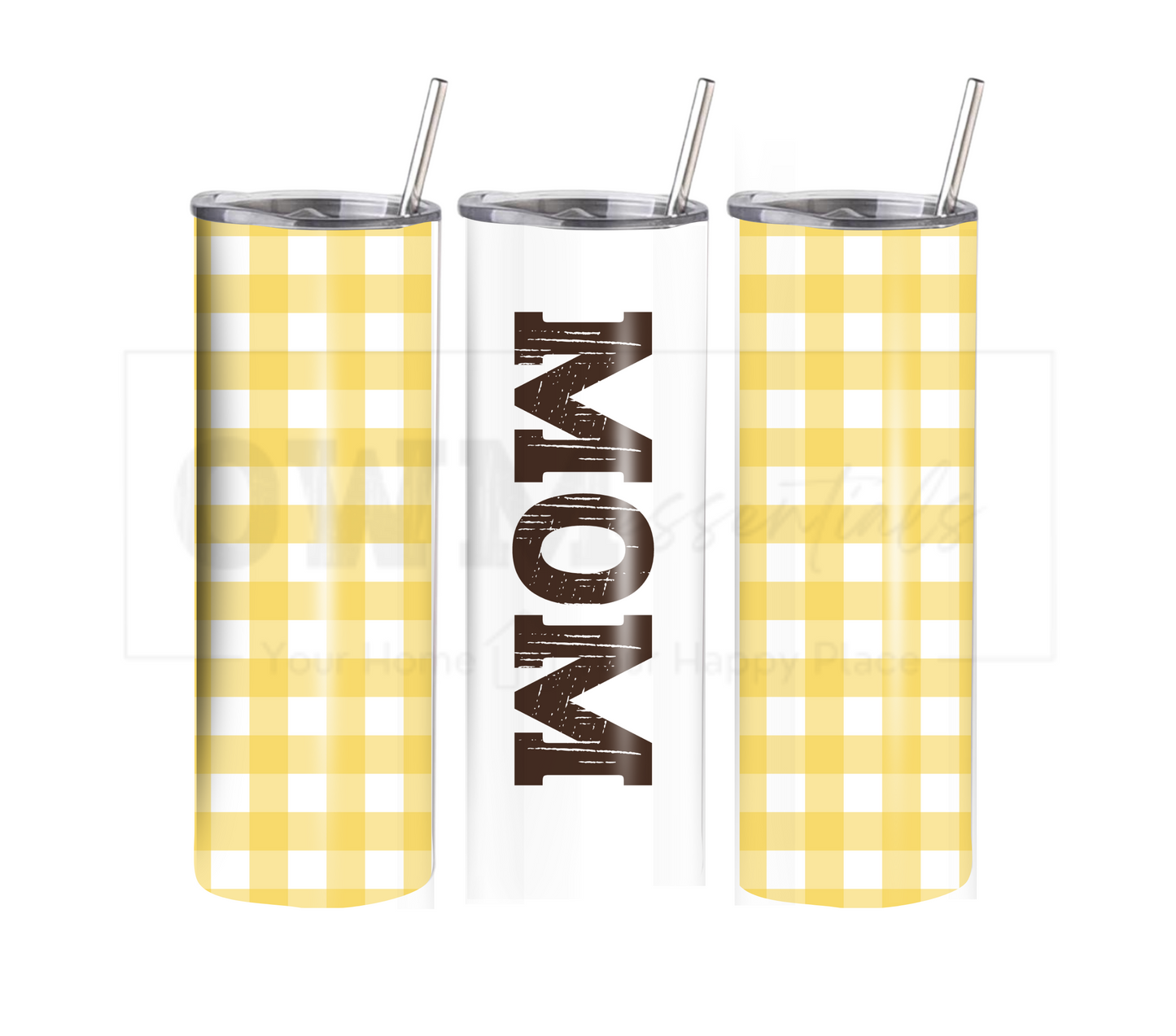 Mom - Mother's Day 20 oz Skinny Tumbler with Straw - Stainless Steel, Eco-Friendly, Reusable Metal Straw - Lid Drink Drinkware Water Bottles