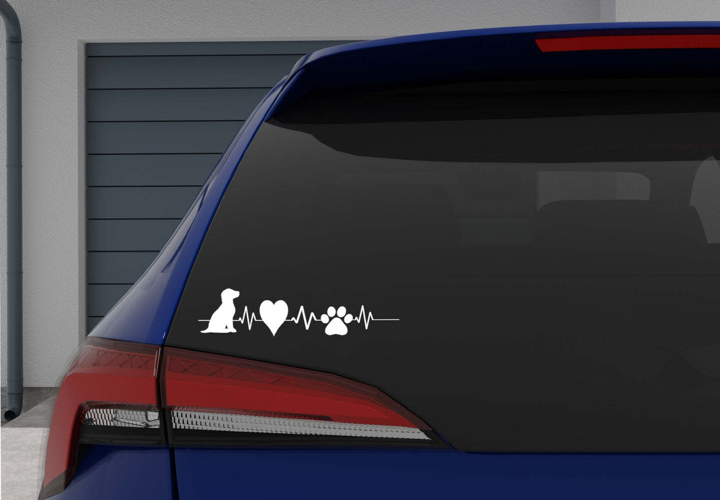 Heartbeat Dog Lovers Car Decal