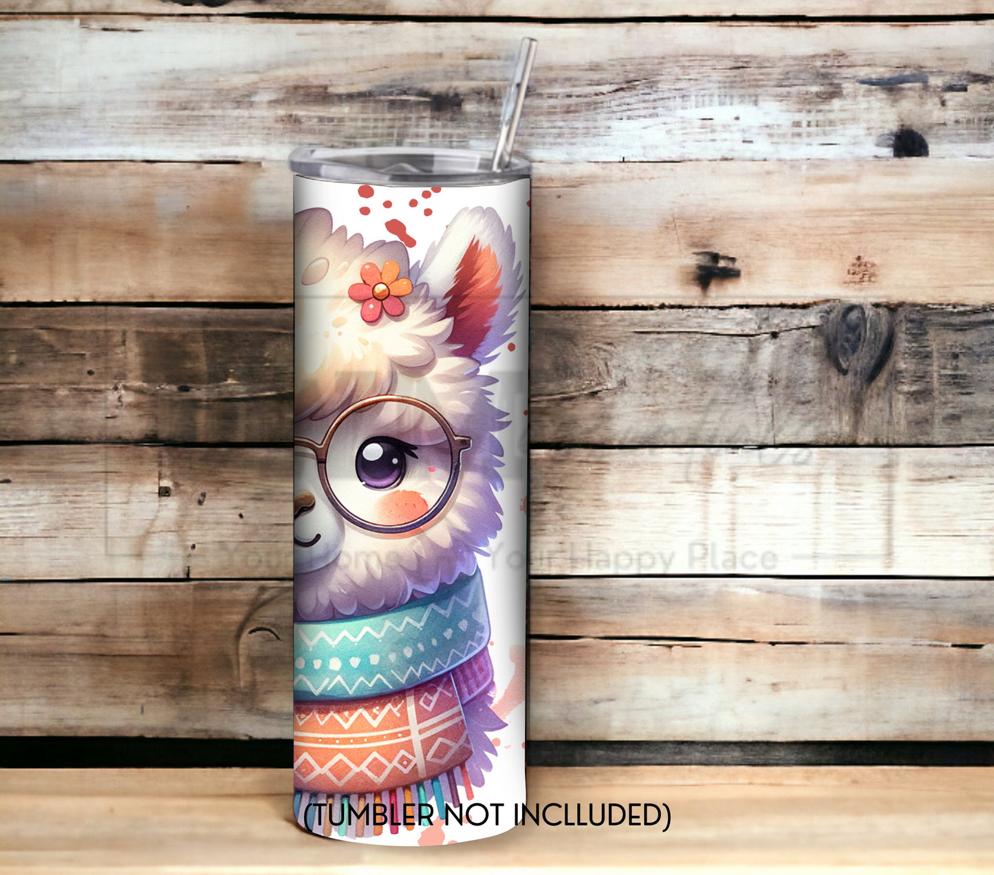 Alpaca 20 oz Skinny Tumbler Sublimation Design - PNG Instant  - DIGITAL DOWNLOAD