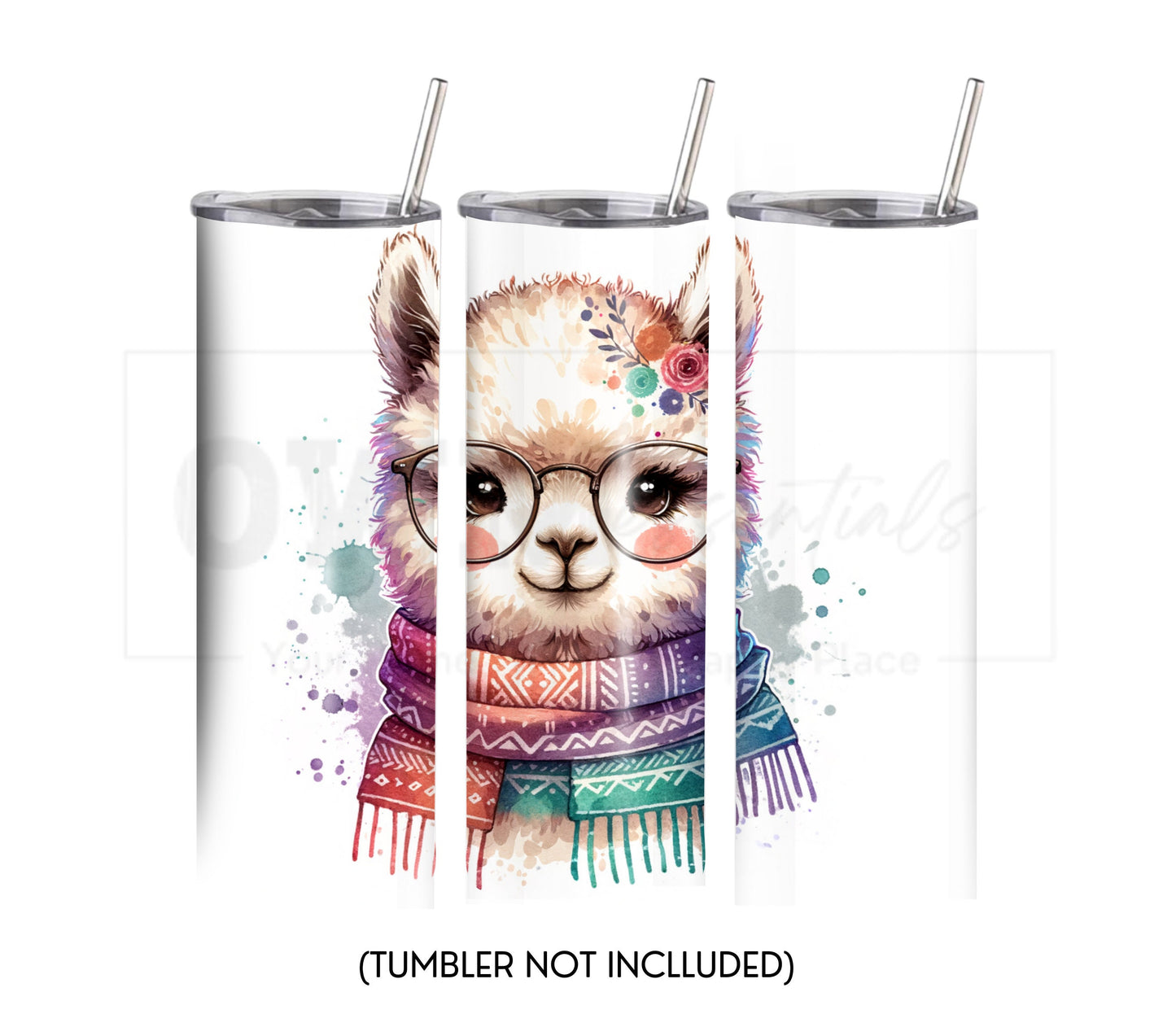 Alpaca 20 oz Skinny Tumbler Sublimation Design - PNG Instant  - DIGITAL DOWNLOAD