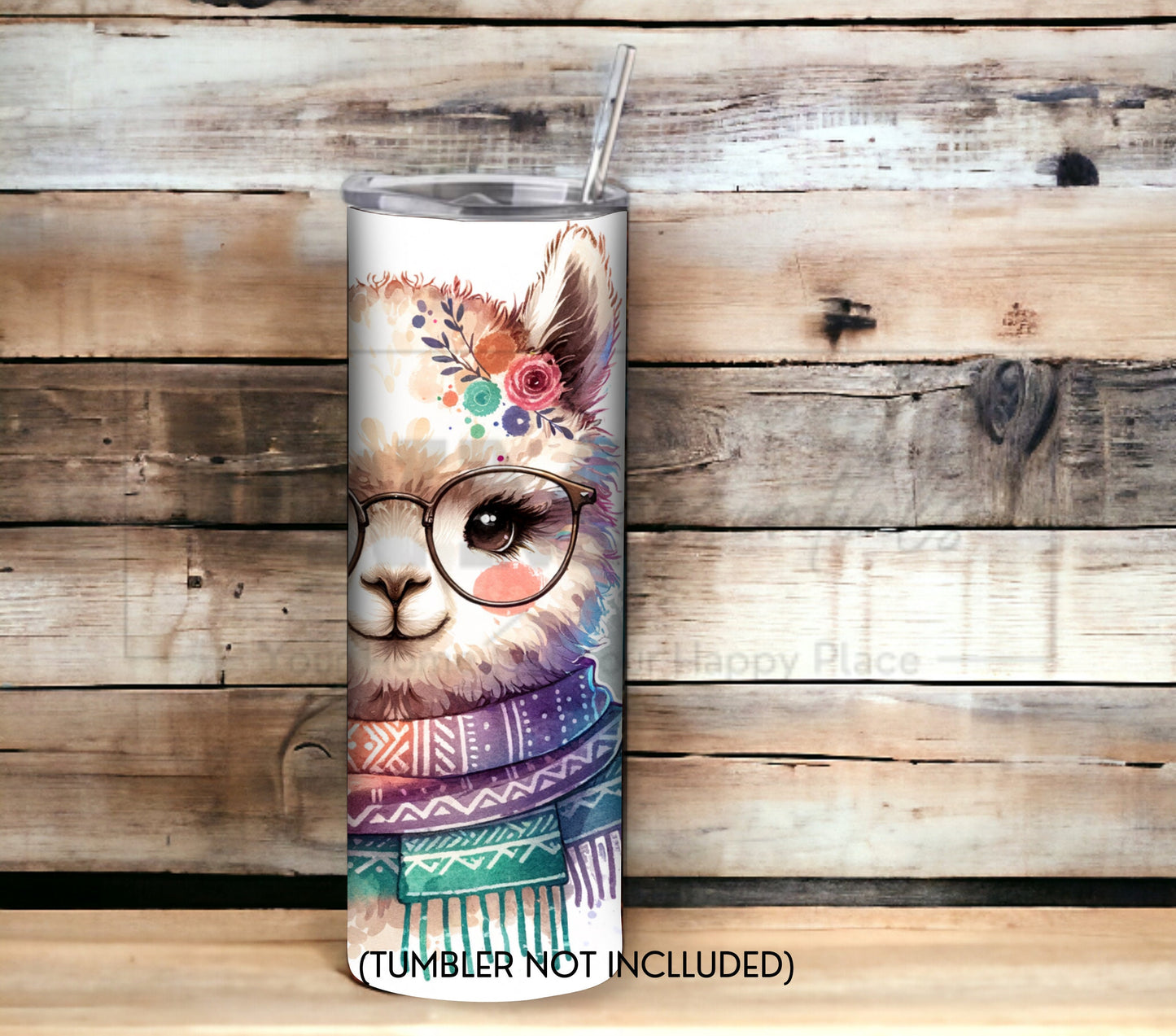 Alpaca 20 oz Skinny Tumbler Sublimation Design - PNG Instant  - DIGITAL DOWNLOAD